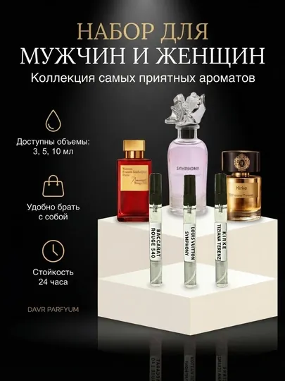 Набор парфюмов Symphony, Baccarat, Kirke, для мужчин и женщин